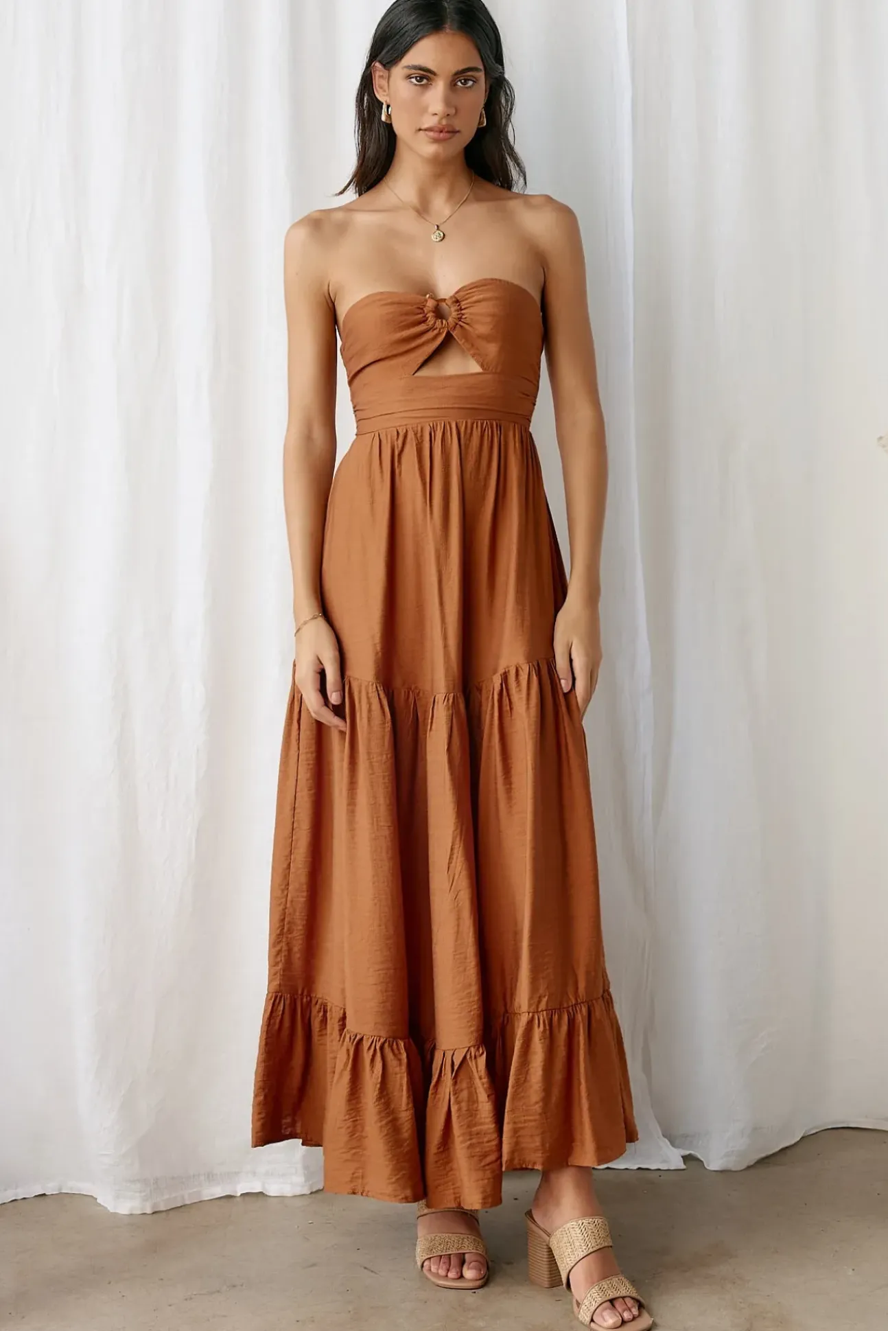Let's Fly Away Maxi Dress Tan