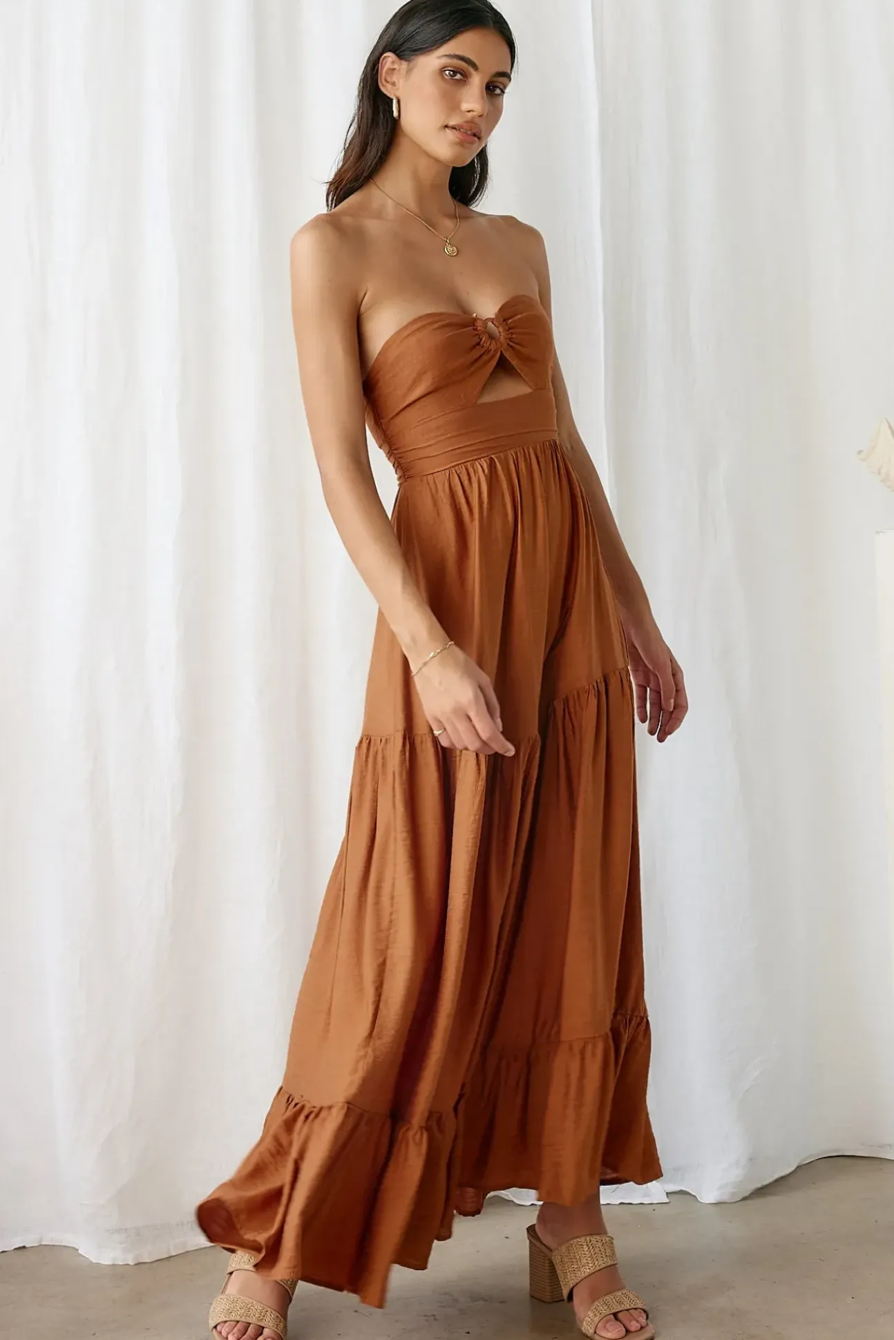 Let's Fly Away Maxi Dress Tan