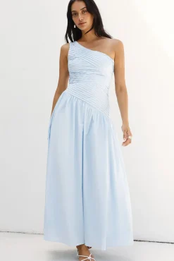 Lexi Love One Shoulder Maxi Dress Blue