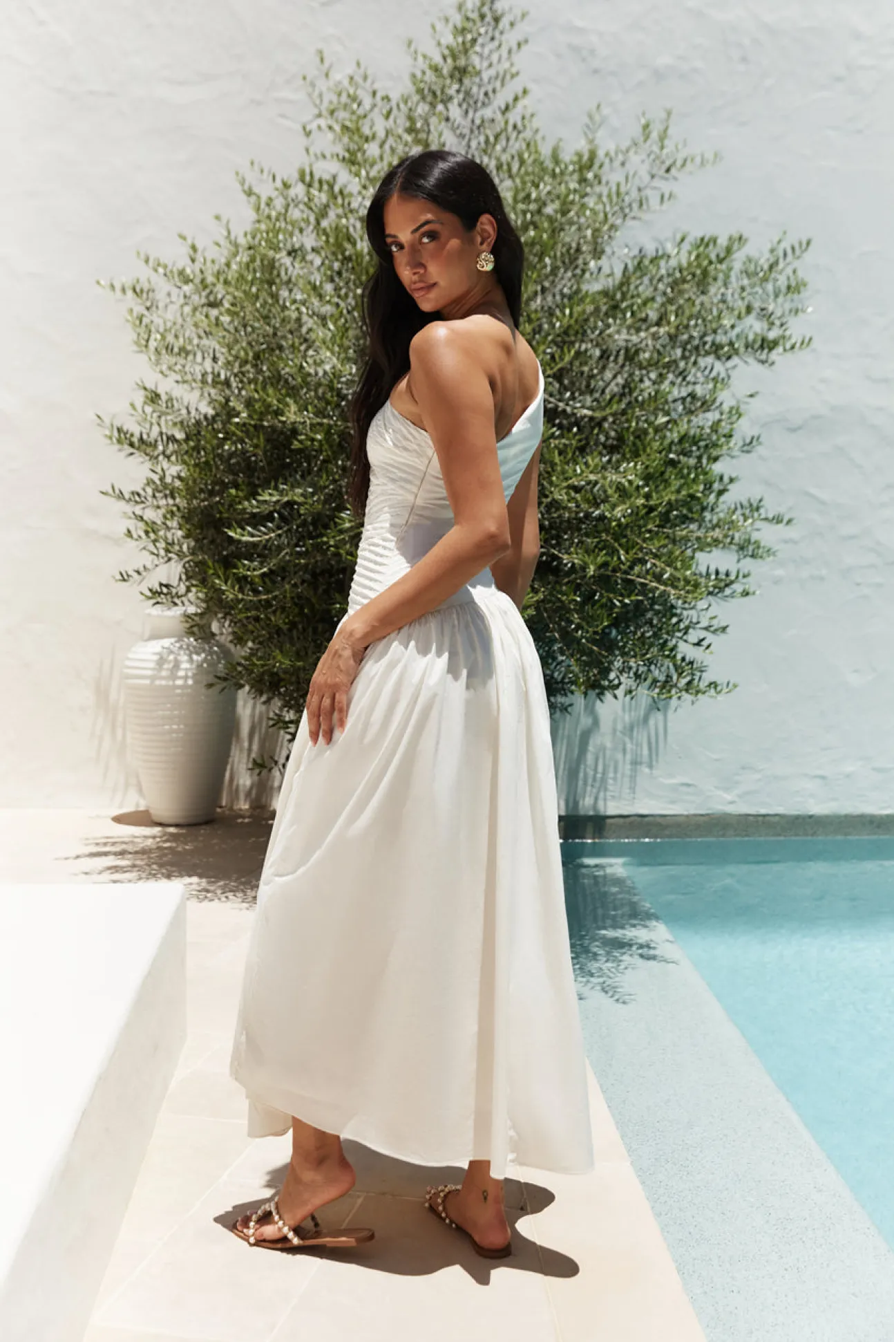 Lexi Loves Shoulder Maxi Dress Beige
