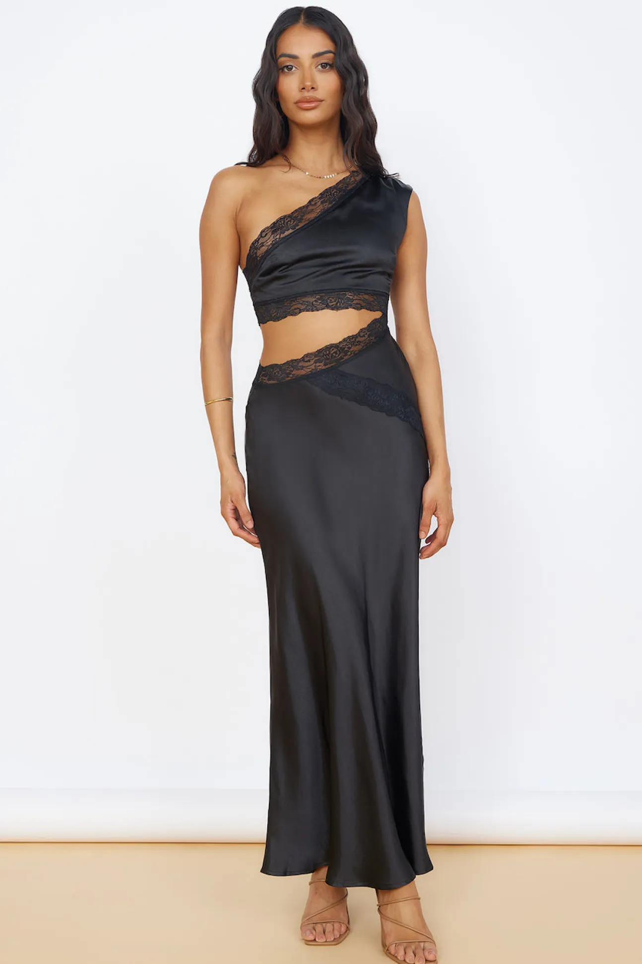 Limitless Love Satin Maxi Dress Black