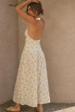 Limoncello Halter Maxi Dress Yellow