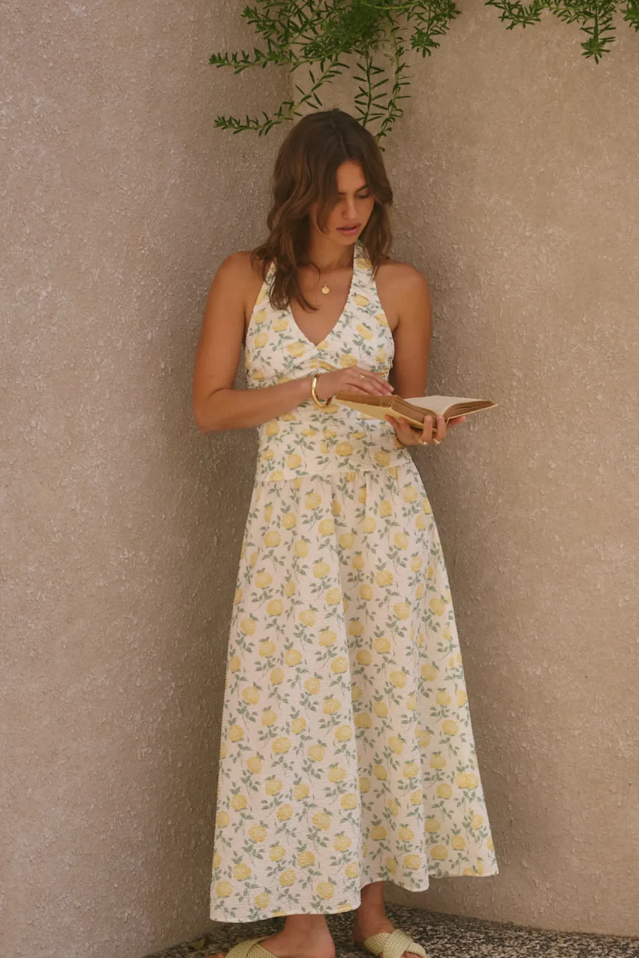 Limoncello Halter Maxi Dress Yellow