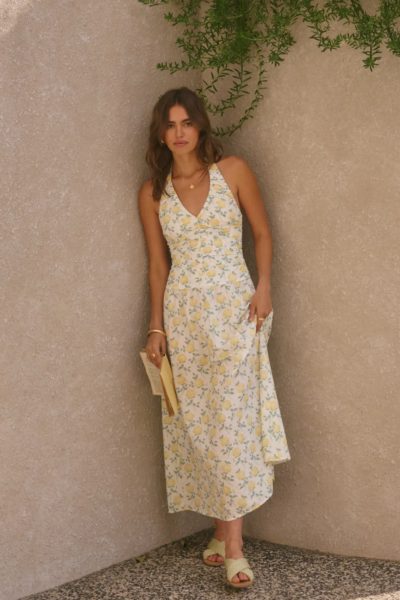 Limoncello Halter Maxi Dress Yellow