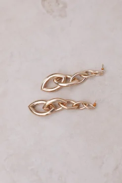 Linked To You Earrings Gold