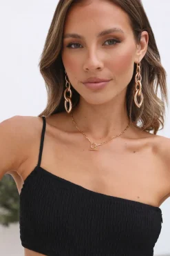 Linked To You Earrings Gold