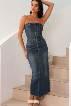 LIONESS Vista Denim Dress Denim Blue