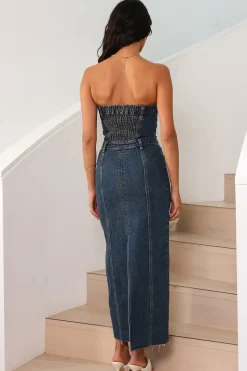 LIONESS Vista Denim Dress Denim Blue
