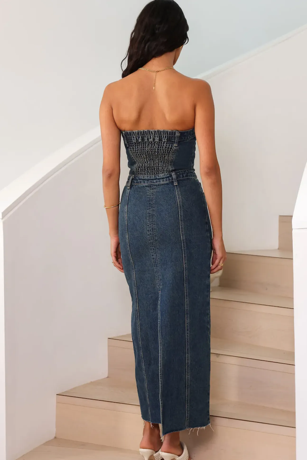 LIONESS Vista Denim Dress Denim Blue