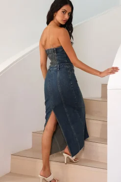 LIONESS Vista Denim Dress Denim Blue