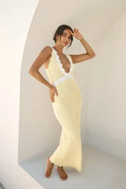 Lisbon Lover Knit Maxi Dress Yellow