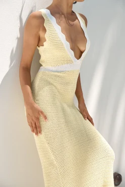 Lisbon Lover Knit Maxi Dress Yellow