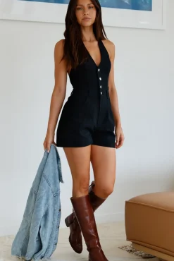 Little Things Romper Black