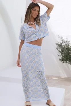 Lost Memories Maxi Skirt Blue