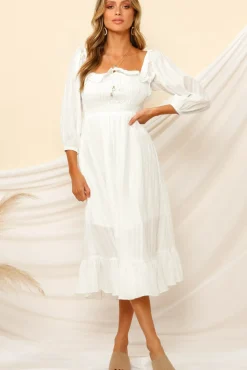 Loved By The Moon Midi Dress White