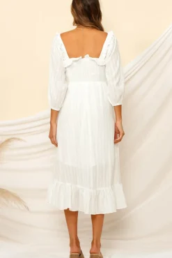 Loved By The Moon Midi Dress White