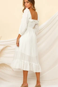 Loved By The Moon Midi Dress White
