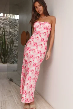 Love You Strapless Maxi Dress Pink