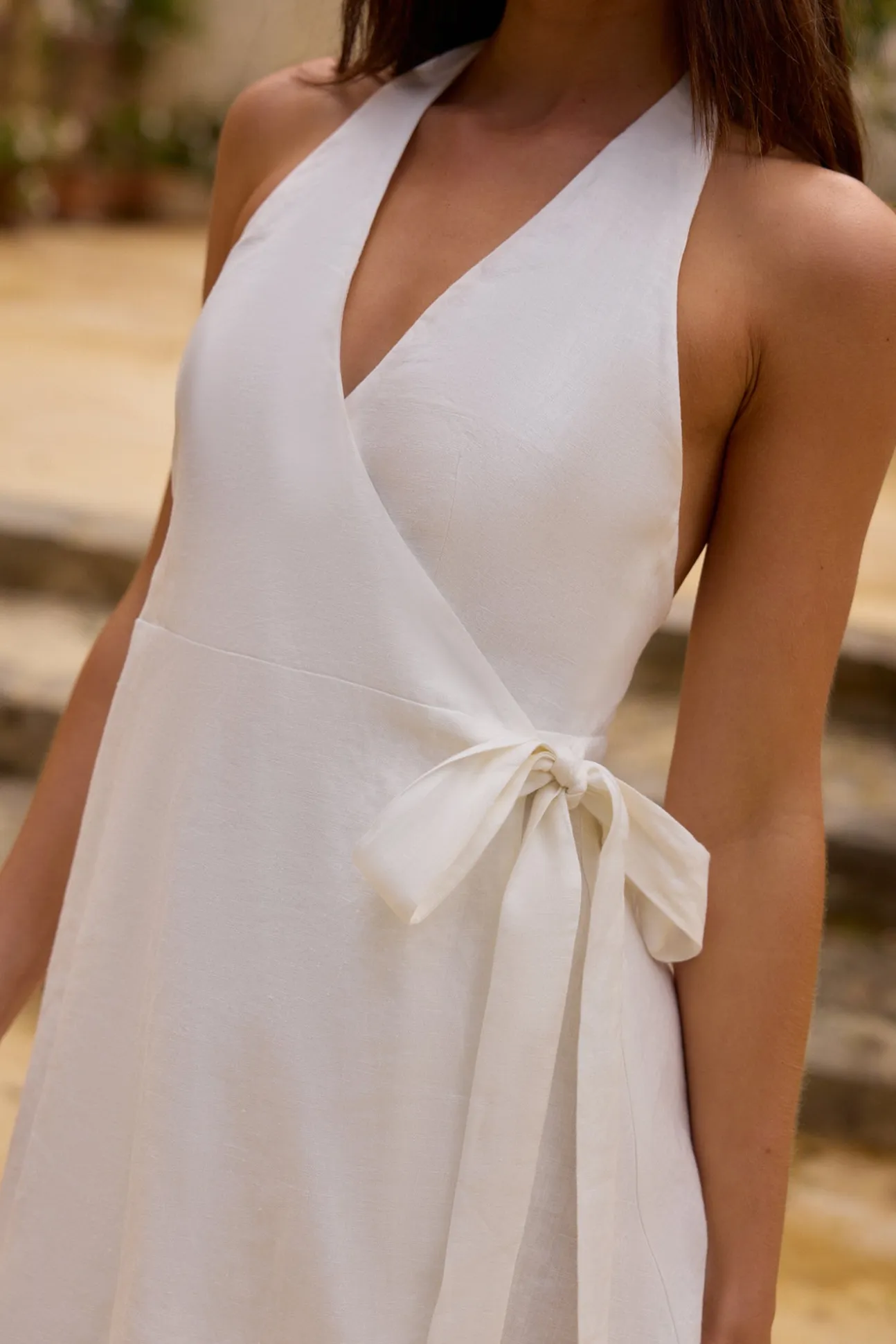 Lucia 100% Linen Mini Dress White