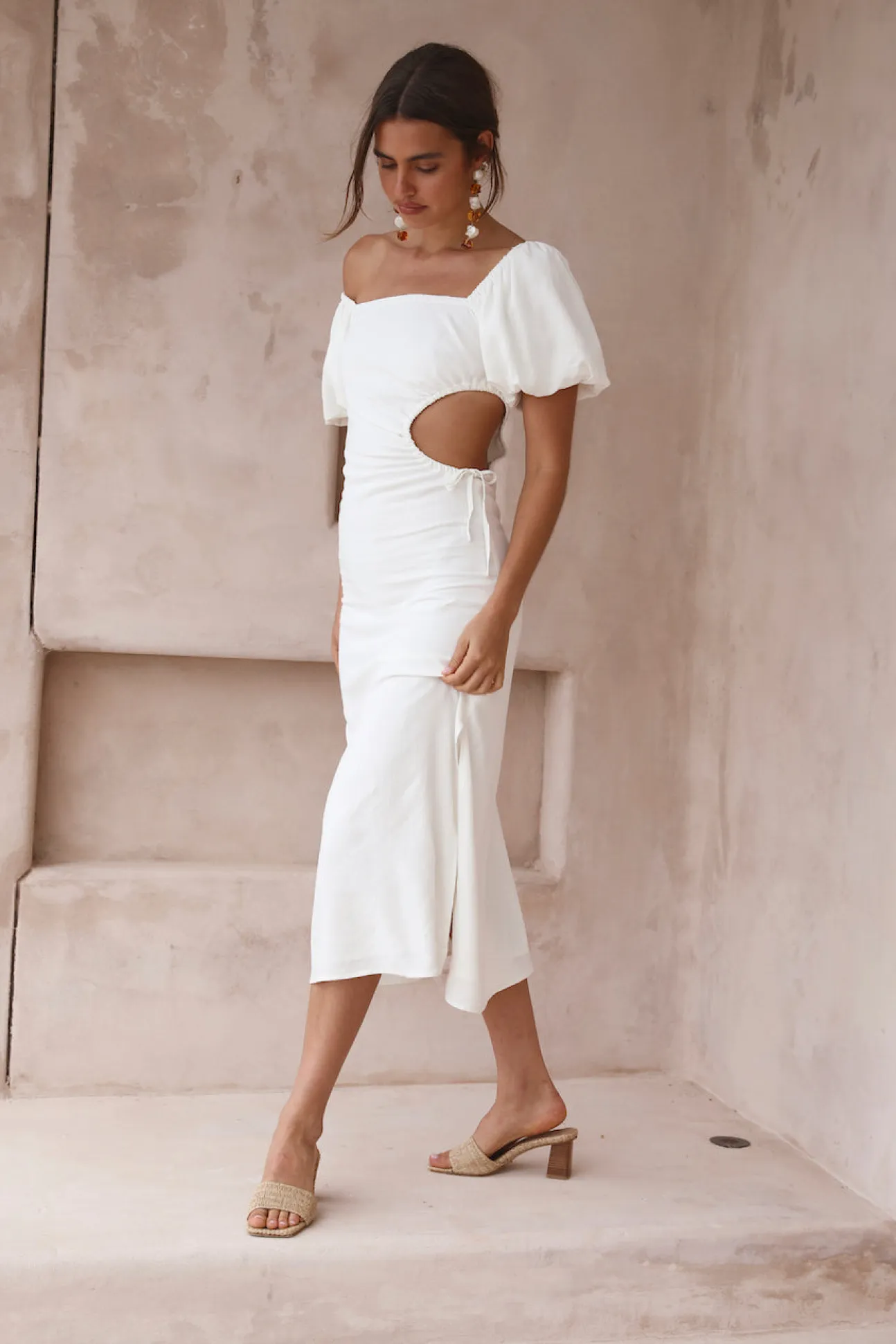 Luna Eclipse Maxi Dress White