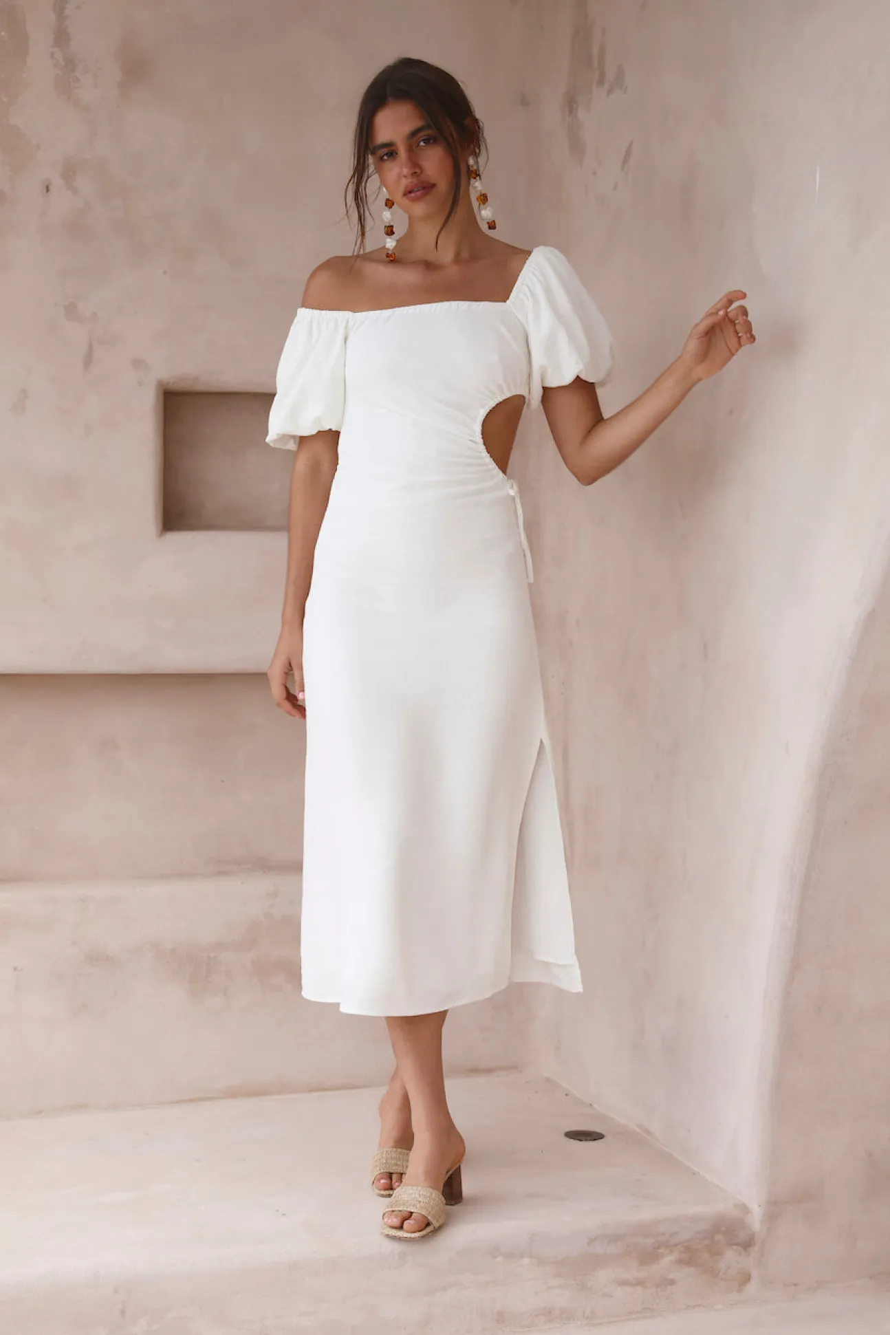 Luna Eclipse Maxi Dress White