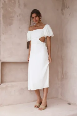Luna Eclipse Maxi Dress White
