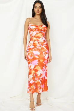 Luna Magic Midi Dress Orange