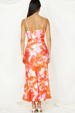 Luna Magic Midi Dress Orange