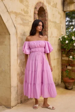 Lush Petal Maxi Dress Pink