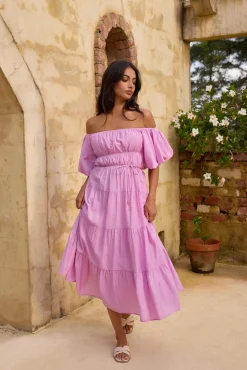 Lush Petal Maxi Dress Pink