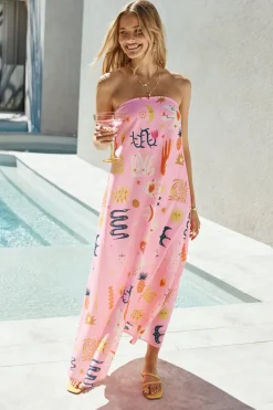 Magic Tricks Strapless Maxi Dress Pink