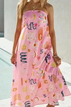 Magic Tricks Strapless Maxi Dress Pink