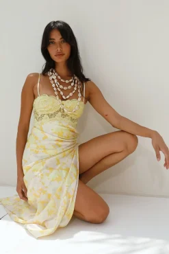 Main Character Satin Maxi Dress Yellow