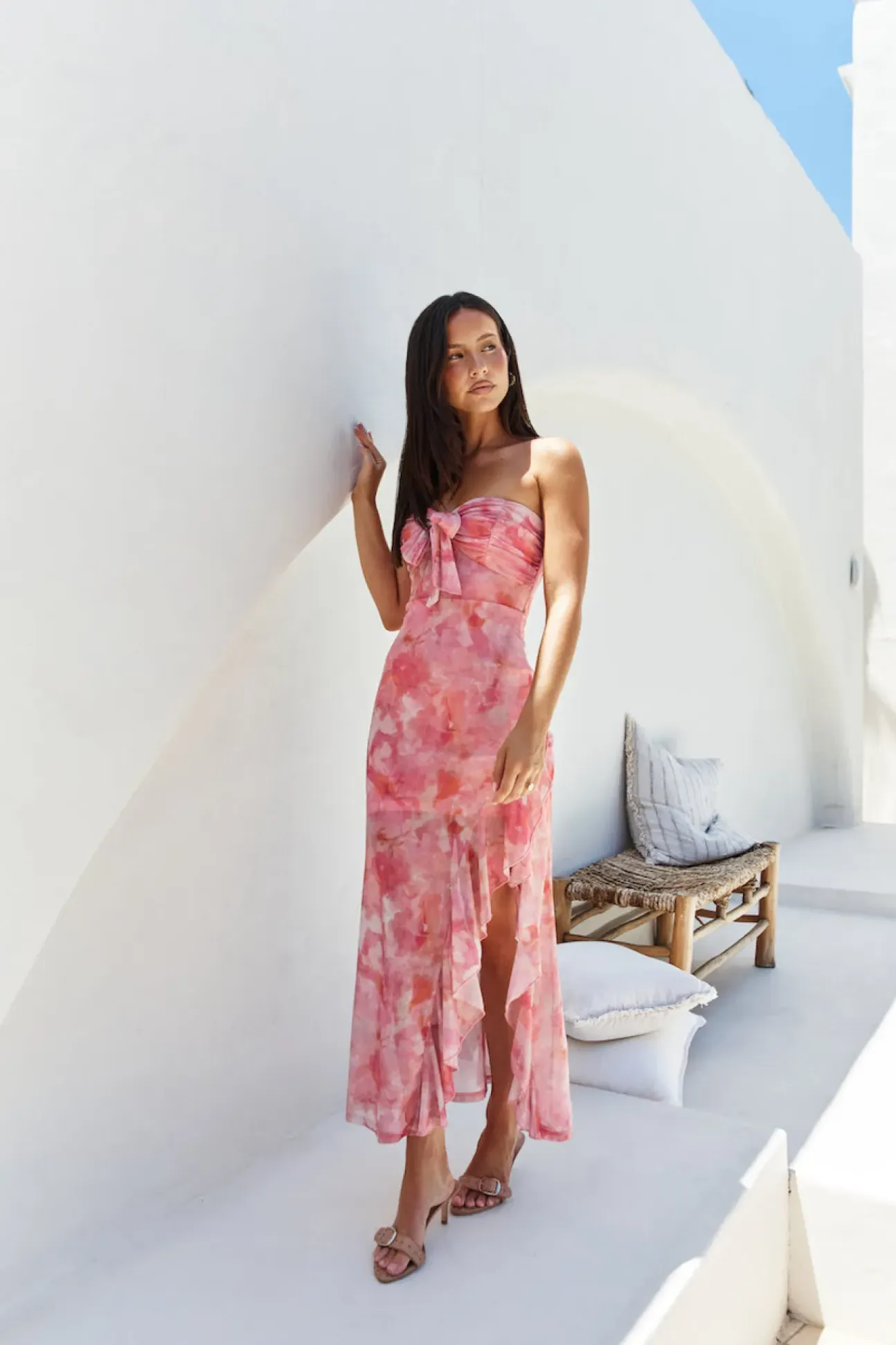 Majorca Strapless Midi Pink