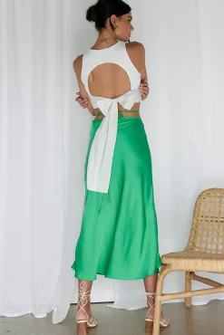 Make A Wave Maxi Skirt Green
