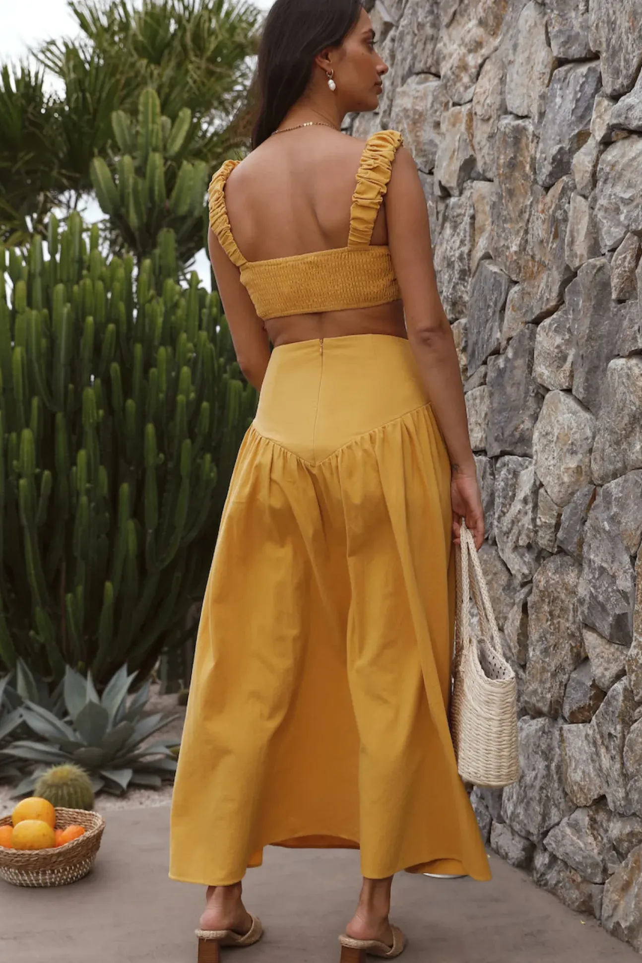 Mango Trees Maxi Skirt Mustard