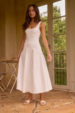 Meadow Breeze Maxi Dress White