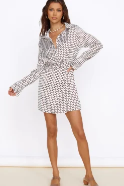 Mediterranean Glow Mini Dress Brown