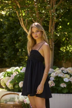 Midnight Charm Mini Dress Black