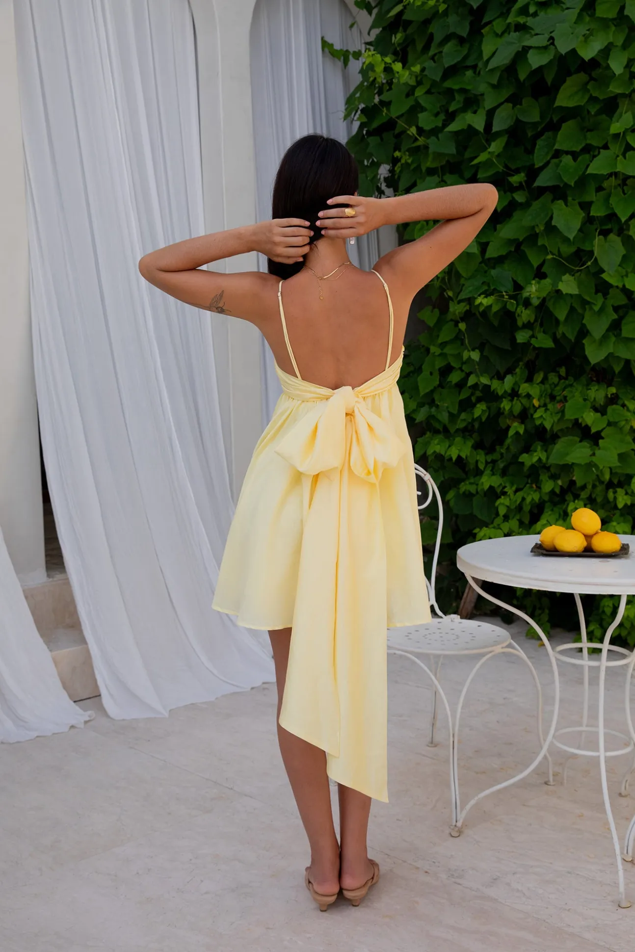 Midnight Charm Mini Dress Yellow