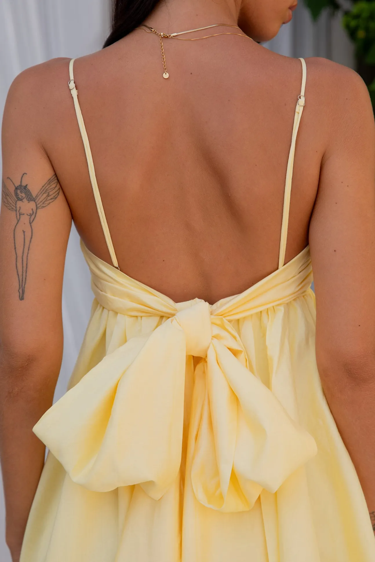 Midnight Charm Mini Dress Yellow