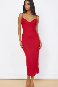 Midnight Magic Midi Dress Red