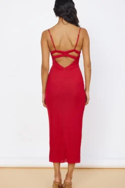 Midnight Magic Midi Dress Red