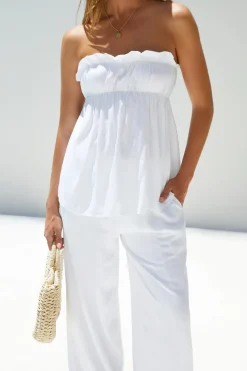 Mollie Miles Strapless Top White