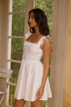 Moonflower Melodies Mini Dress White