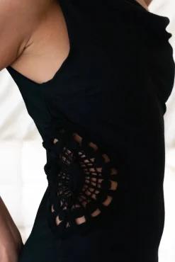 Moonlight Dancer Off Shoulder Maxi Dress Black