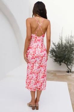 Moon Shimmer Midi Dress Pink