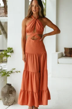 Morning Dew Maxi Dress Rust