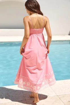 Moving Islands Maxi Dress Pink