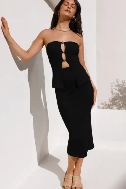 Mystic Wonders Midi Skirt Black